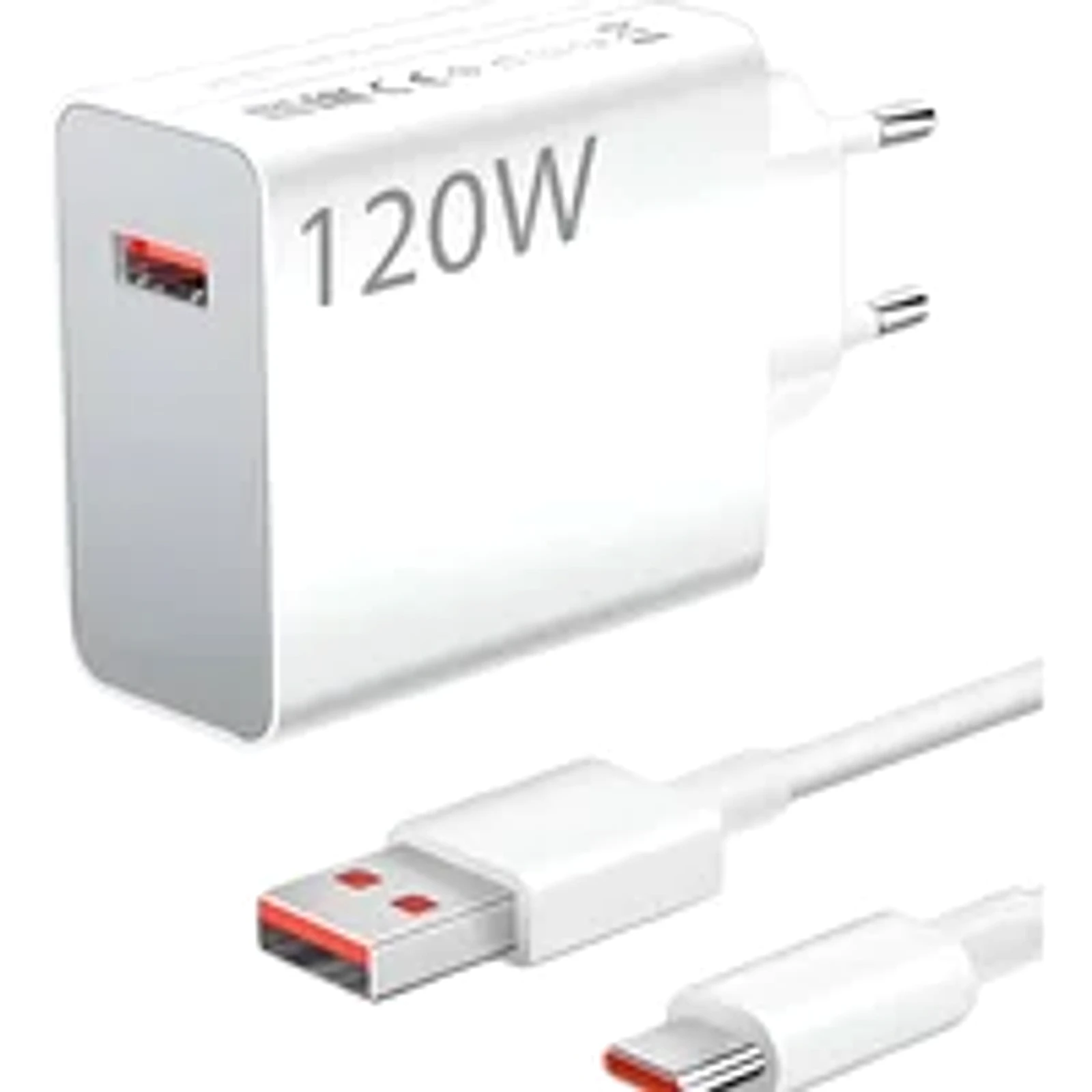 Carregador Celular Turbo 120w Para Redmi Xiaomi Poco + Cabo Branco