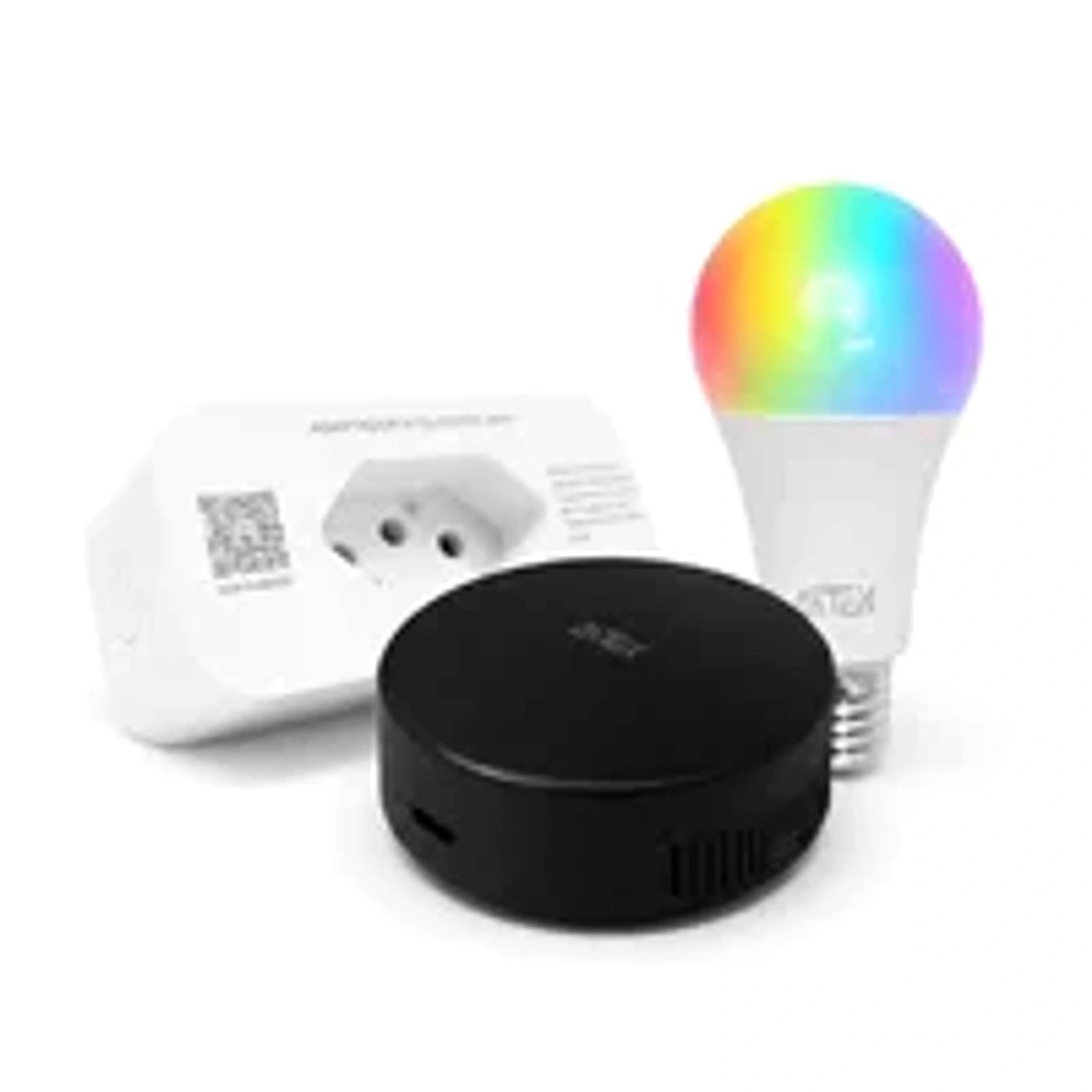 Kit Automação Residencial Wi-fi, Lâmpada RGB, Tomada Inteligente, Controle Remoto Universal Compatível Alexa Google Home