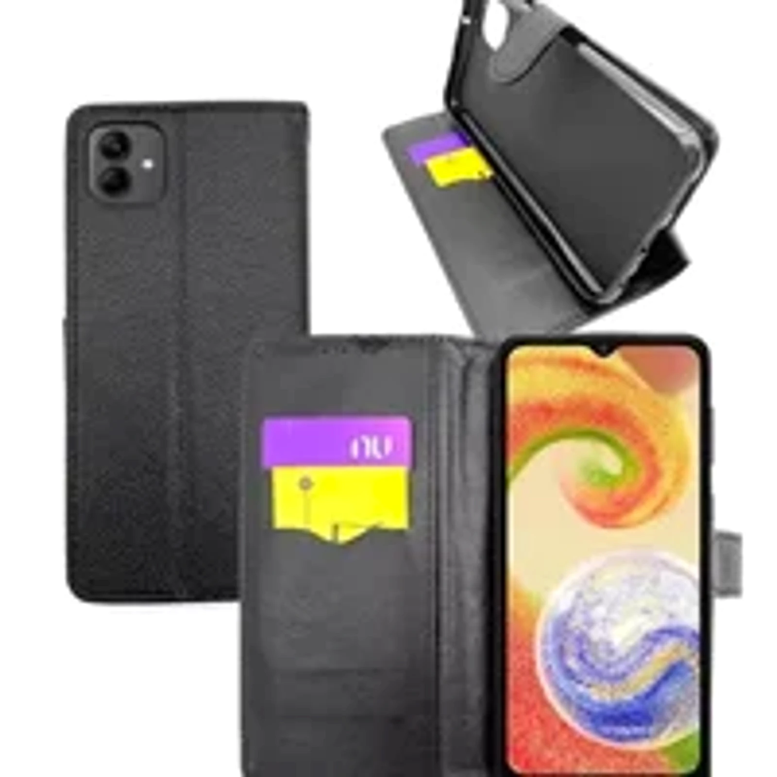 Capa Carteira Estojo Flip Preta Para Samsung Galaxy A04