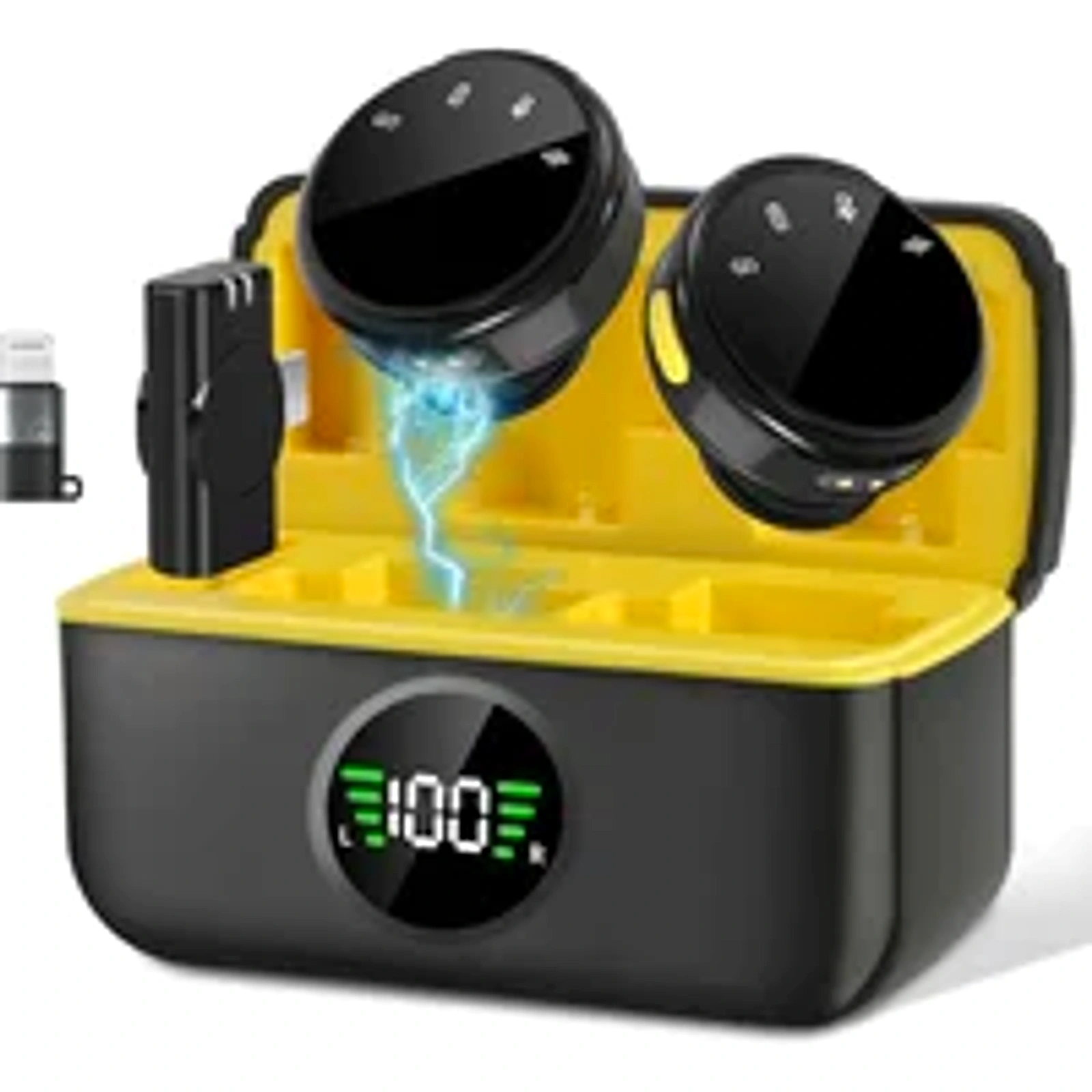 Microfone Lapela Duplo Sem Fio Tipo C E Ios Para Celular E Computador