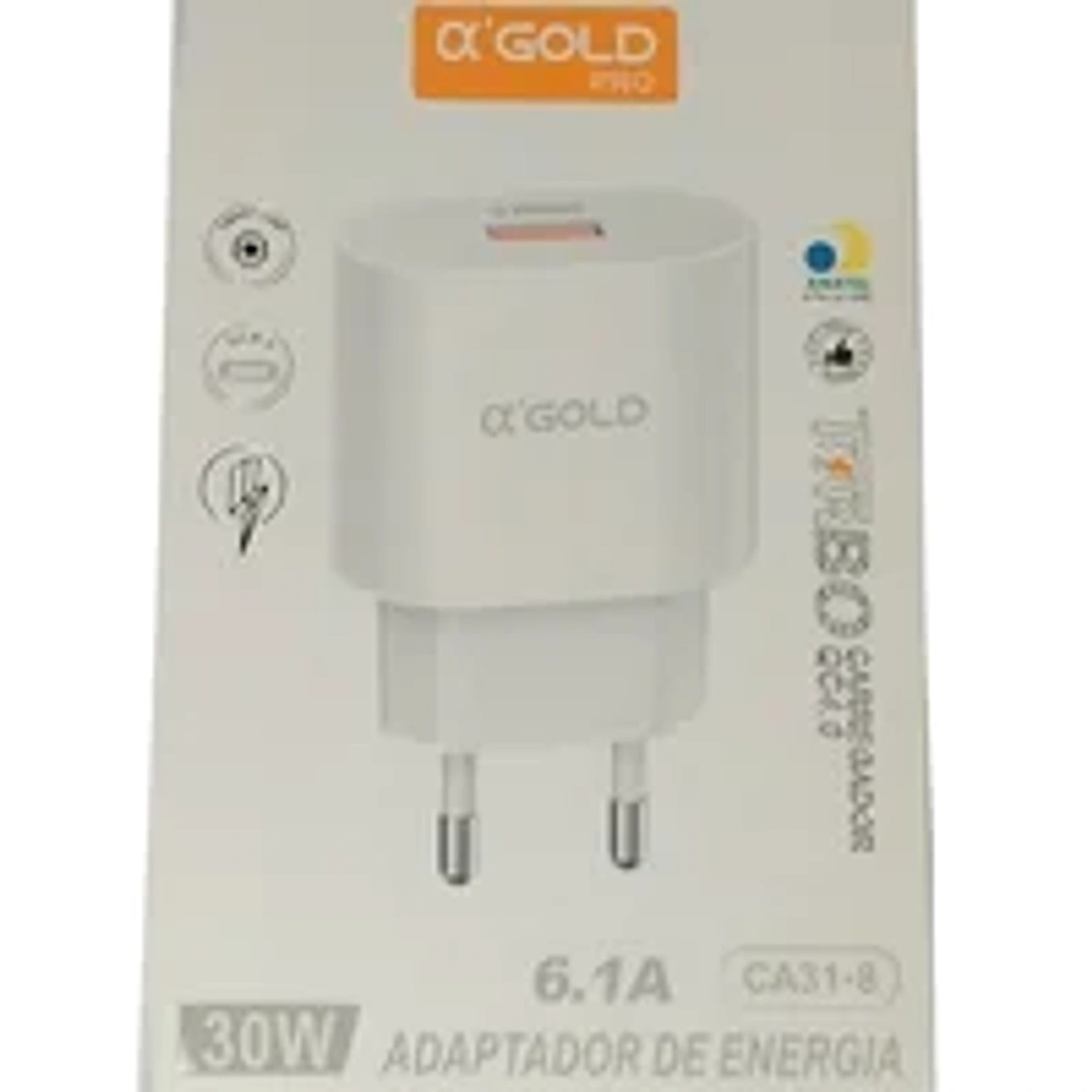 Carregador Turbo 30w Qc4.0 6.1a Smart Chip A'gold