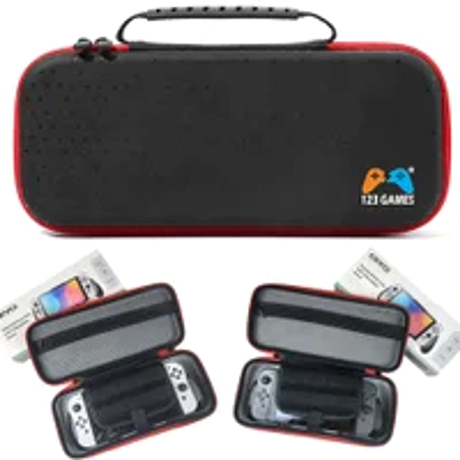 Case Para Nintendo Switch Com Grip Oivo E Outros Acoplado Bolsa Estojo