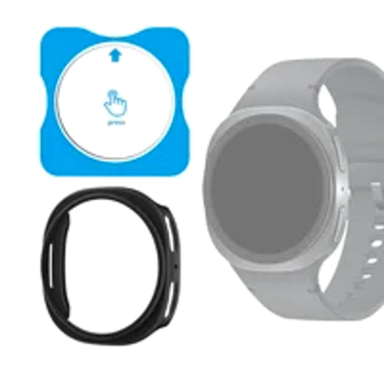 Kit Capa Preta E Película Para Galaxy Watch 8 44mm