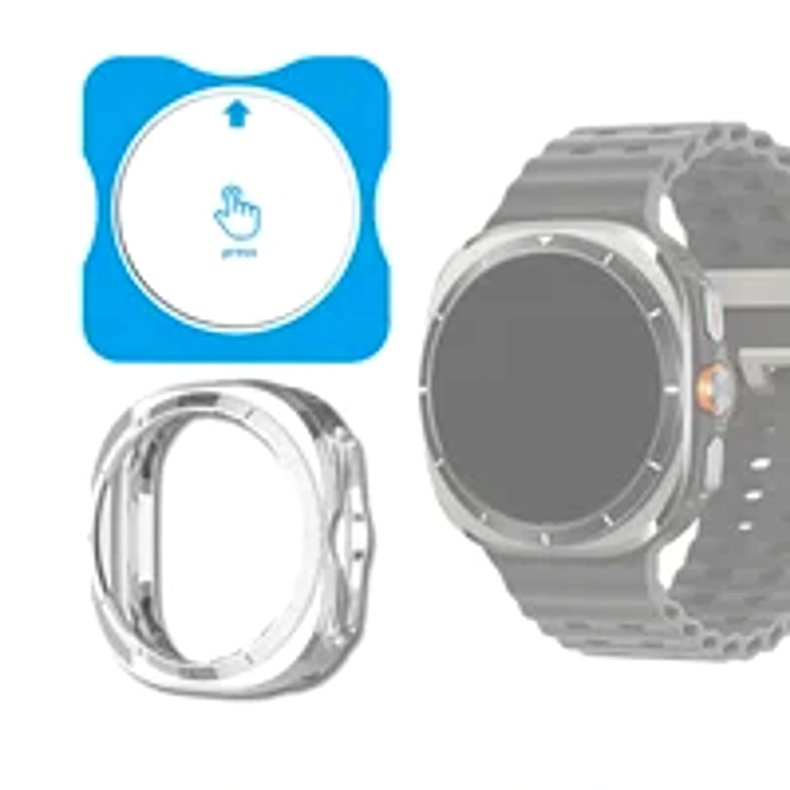 Kit Capa Prata E Película Para Galaxy Watch Ultra