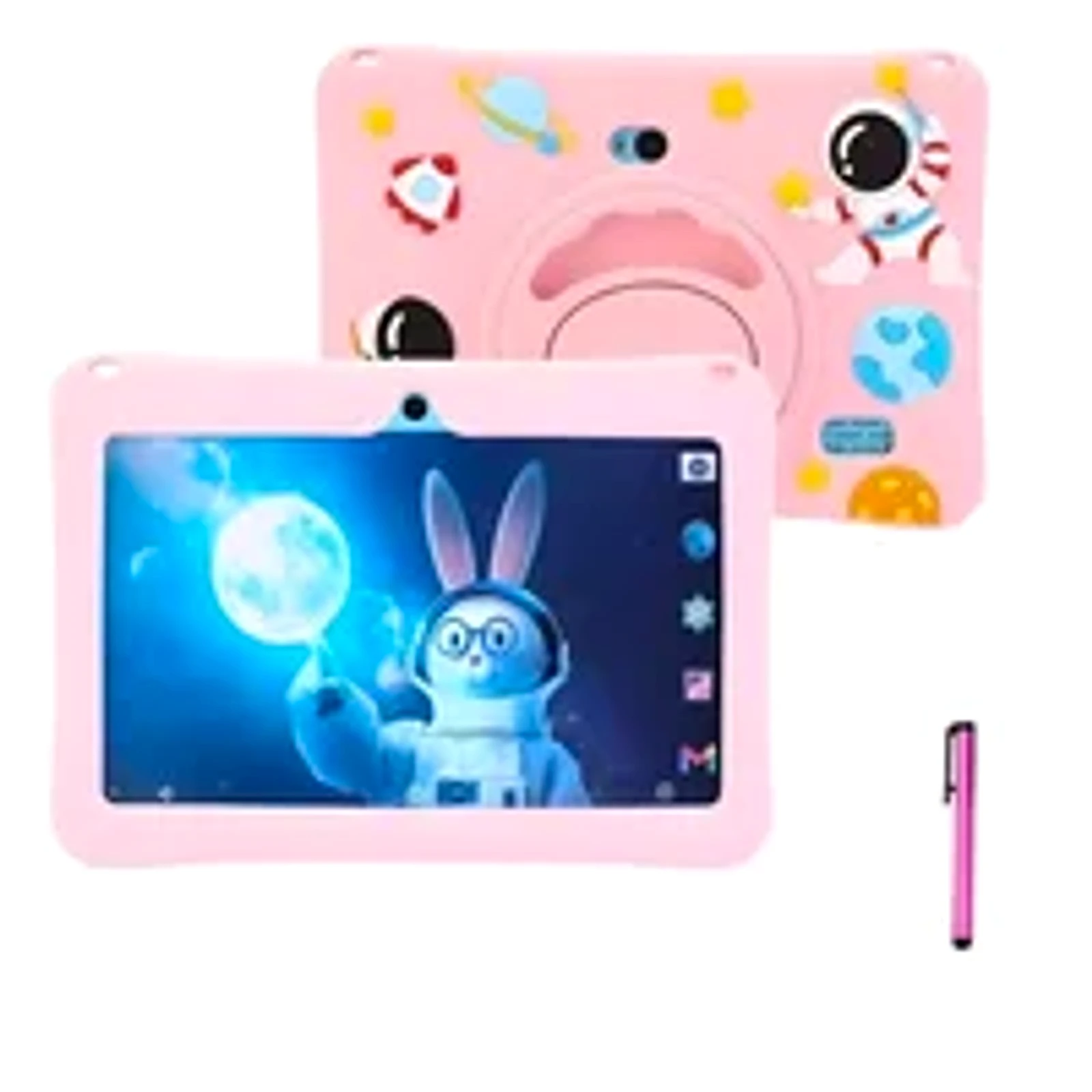 Tablet Infantil Kids Astronauta 6/128GB Com Caneta Touch E Acessorios Cor:rosa
