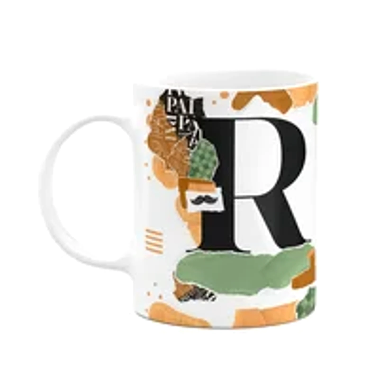 Caneca Do Pai - Inicial Do Nome Letra R - Bg-green