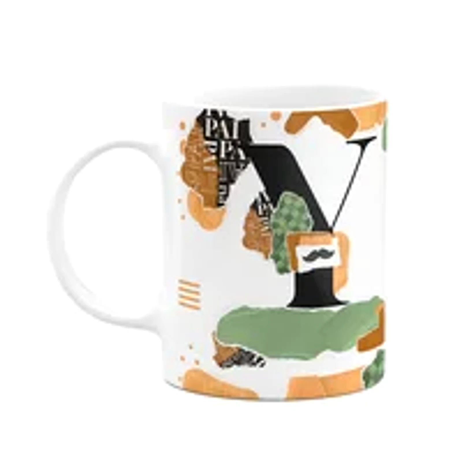 Caneca Do Pai - Inicial Do Nome Letra Y - Bg-green