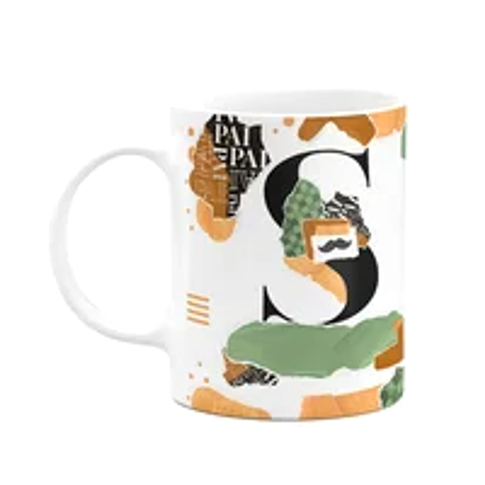 Caneca Do Pai - Inicial Do Nome Letra S - Bg-green