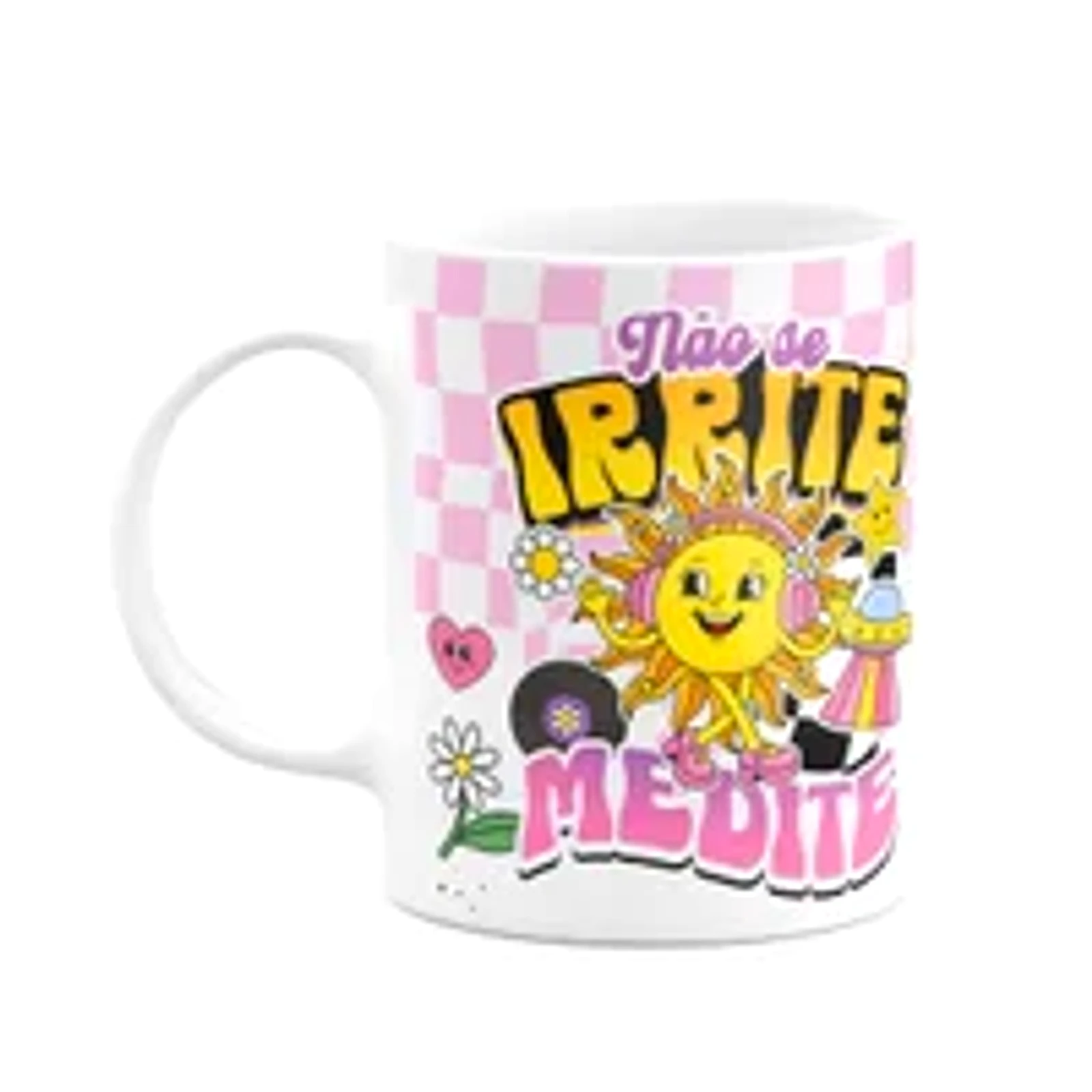 Caneca Divertida Vibes - Não Se Irrite, Medite - 325ml
