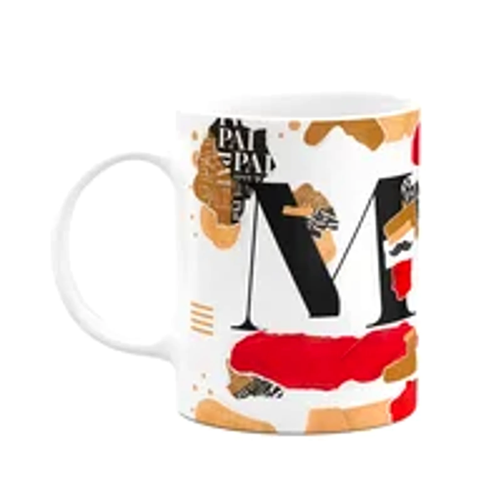 Caneca Do Pai - Inicial Do Nome Letra M - Bg-red