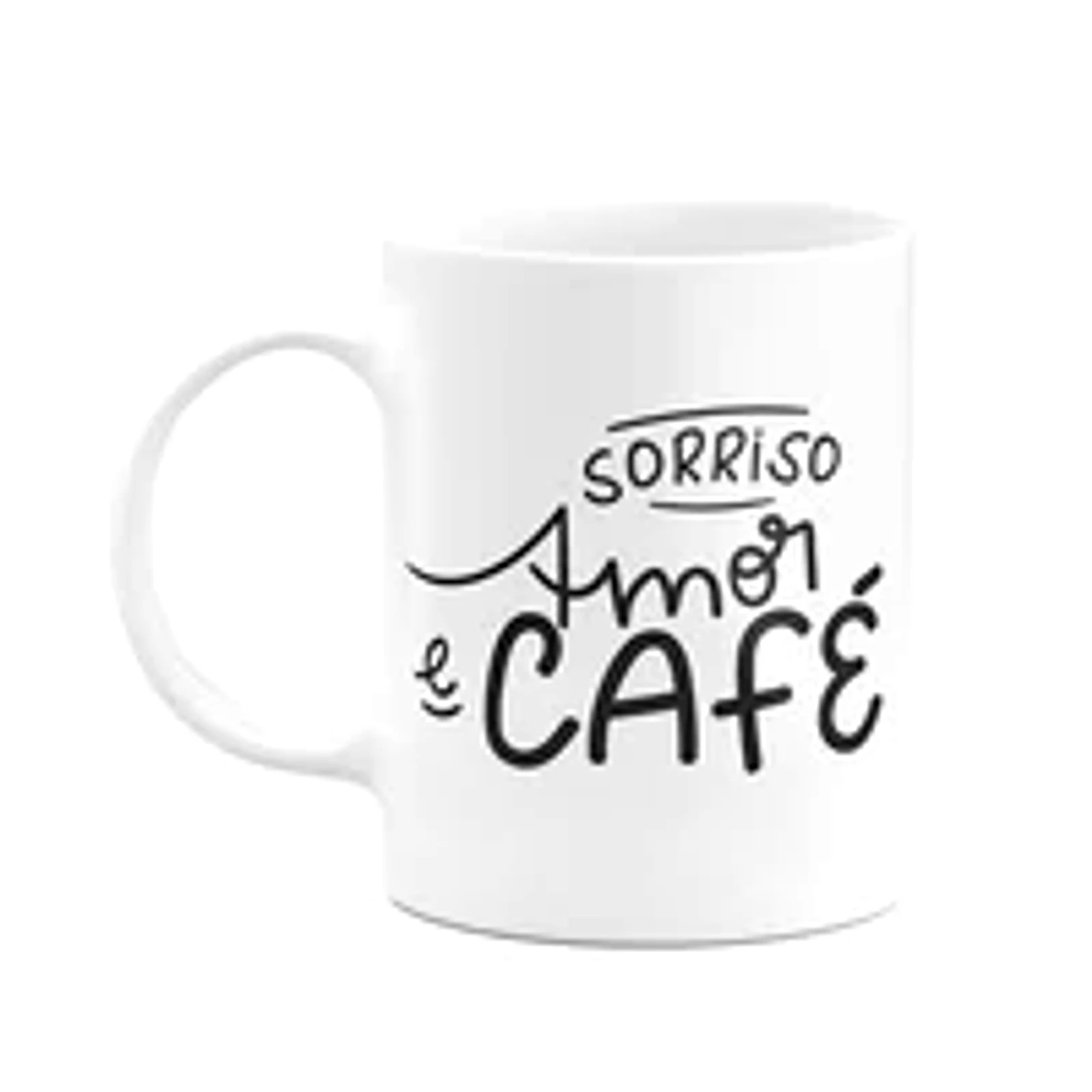 Caneca Motivação - Sorriso, Amor E Café - 325ml
