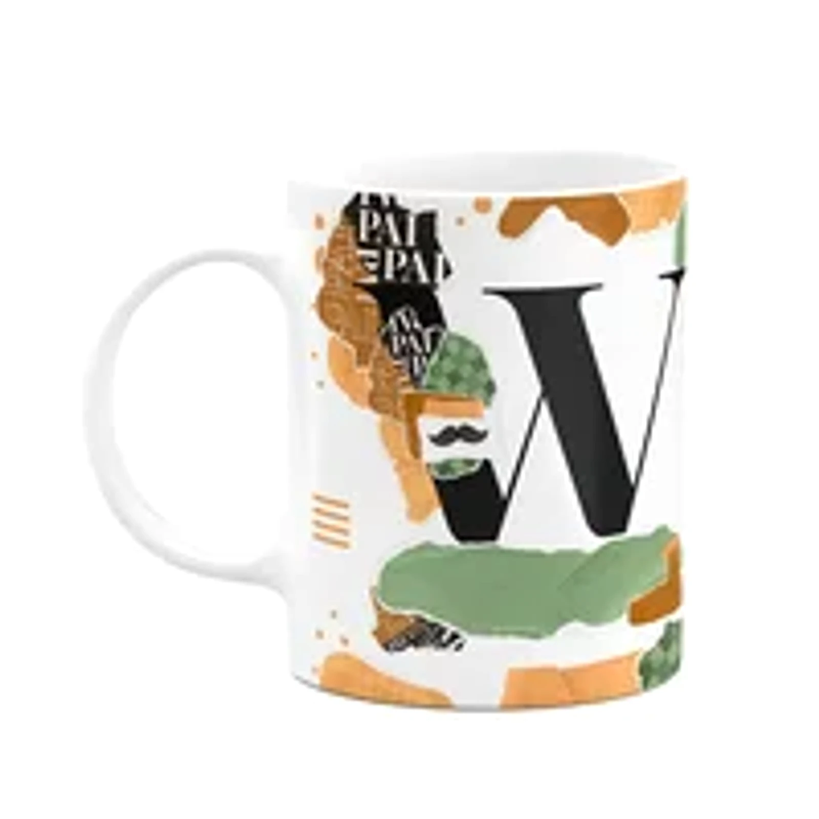 Caneca Do Pai - Inicial Do Nome Letra W - Bg-green