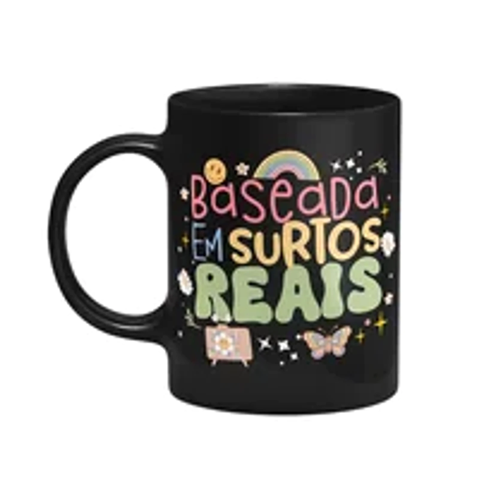 Caneca Vibes - Baseada Em Surtos Reais - Preta