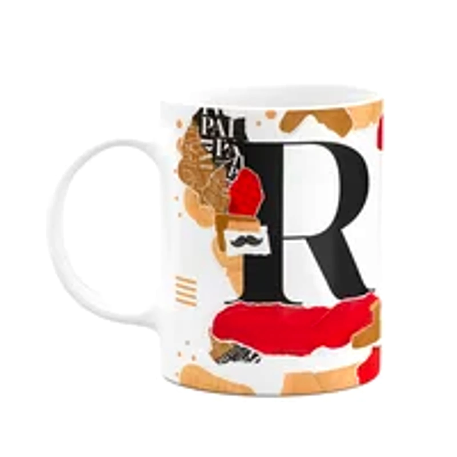 Caneca Do Pai - Inicial Do Nome Letra R - Bg-red