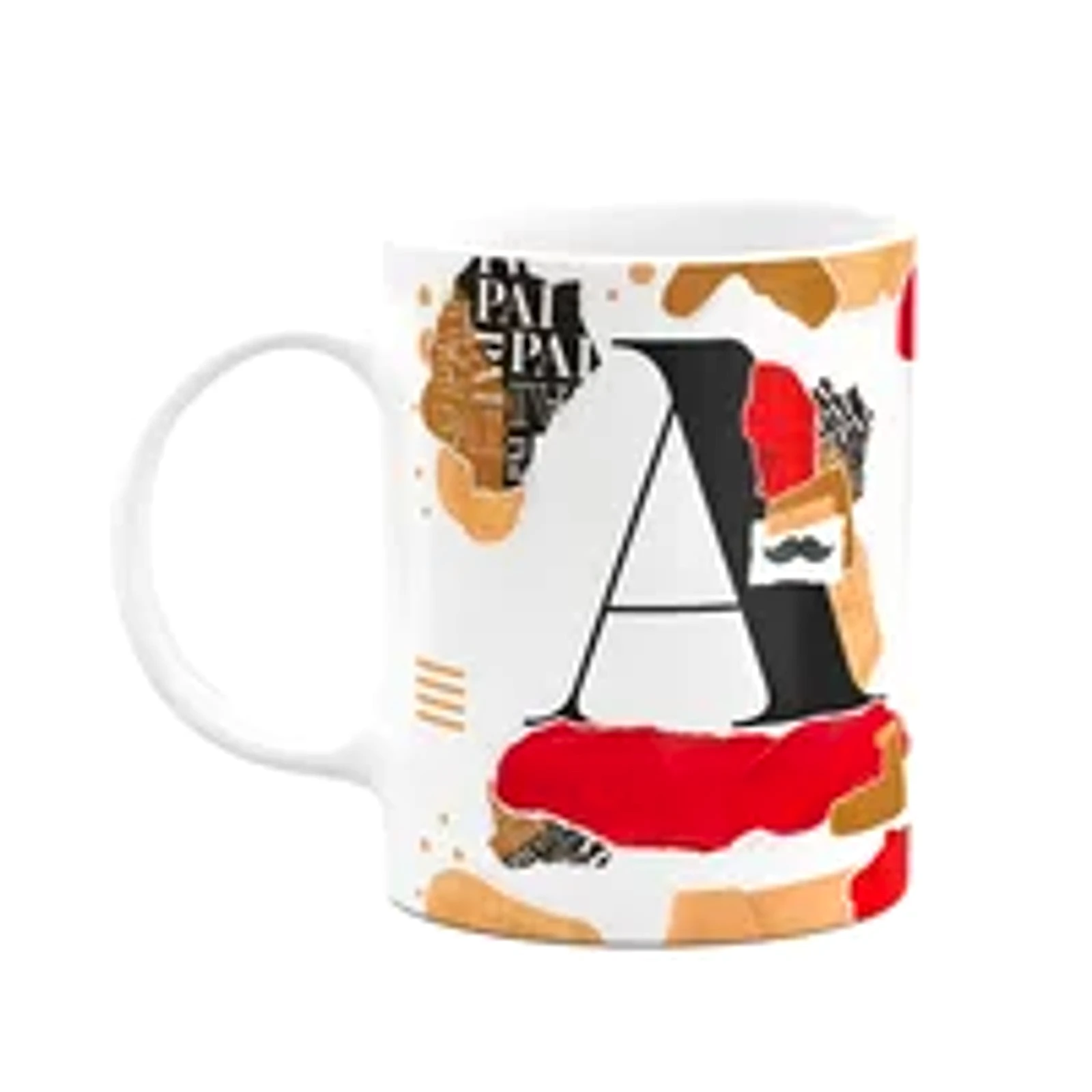 Caneca Do Pai - Inicial Do Nome Letra A - Bg-red