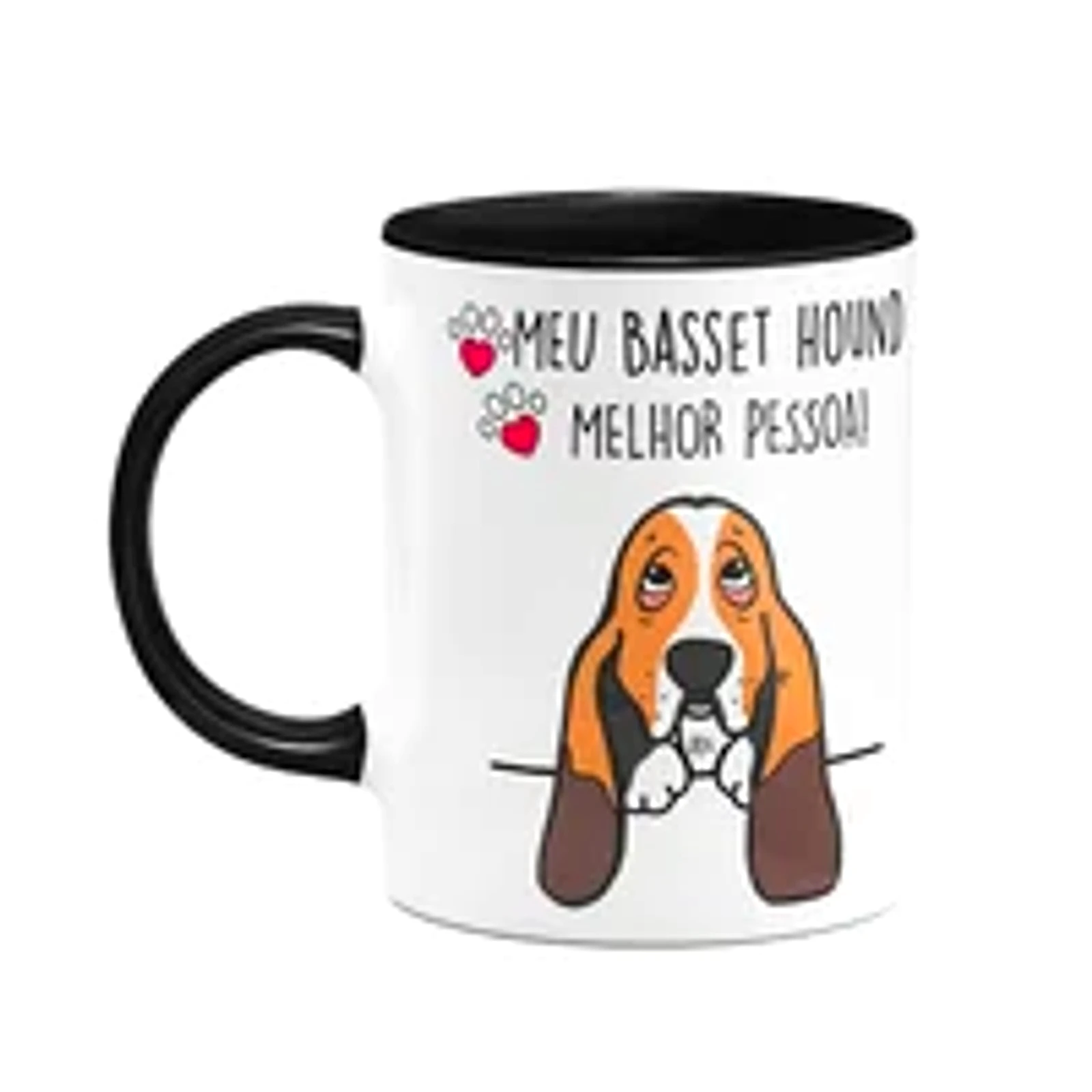 Caneca Dog - Meu Basset Hound, Melhor Pessoa! B-black