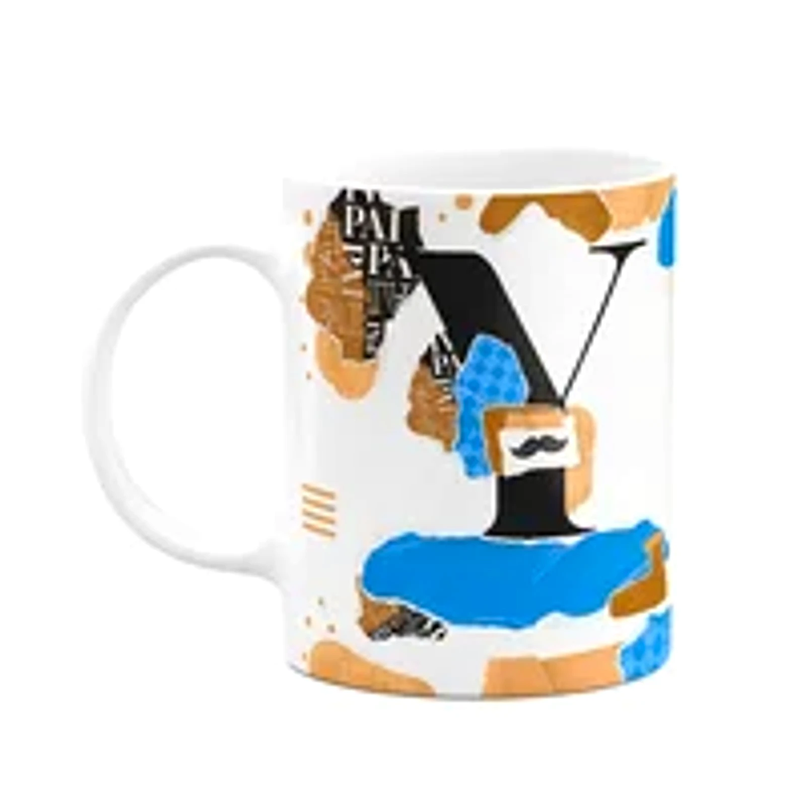 Caneca Do Pai - Inicial Do Nome Letra Y - Bg-blue