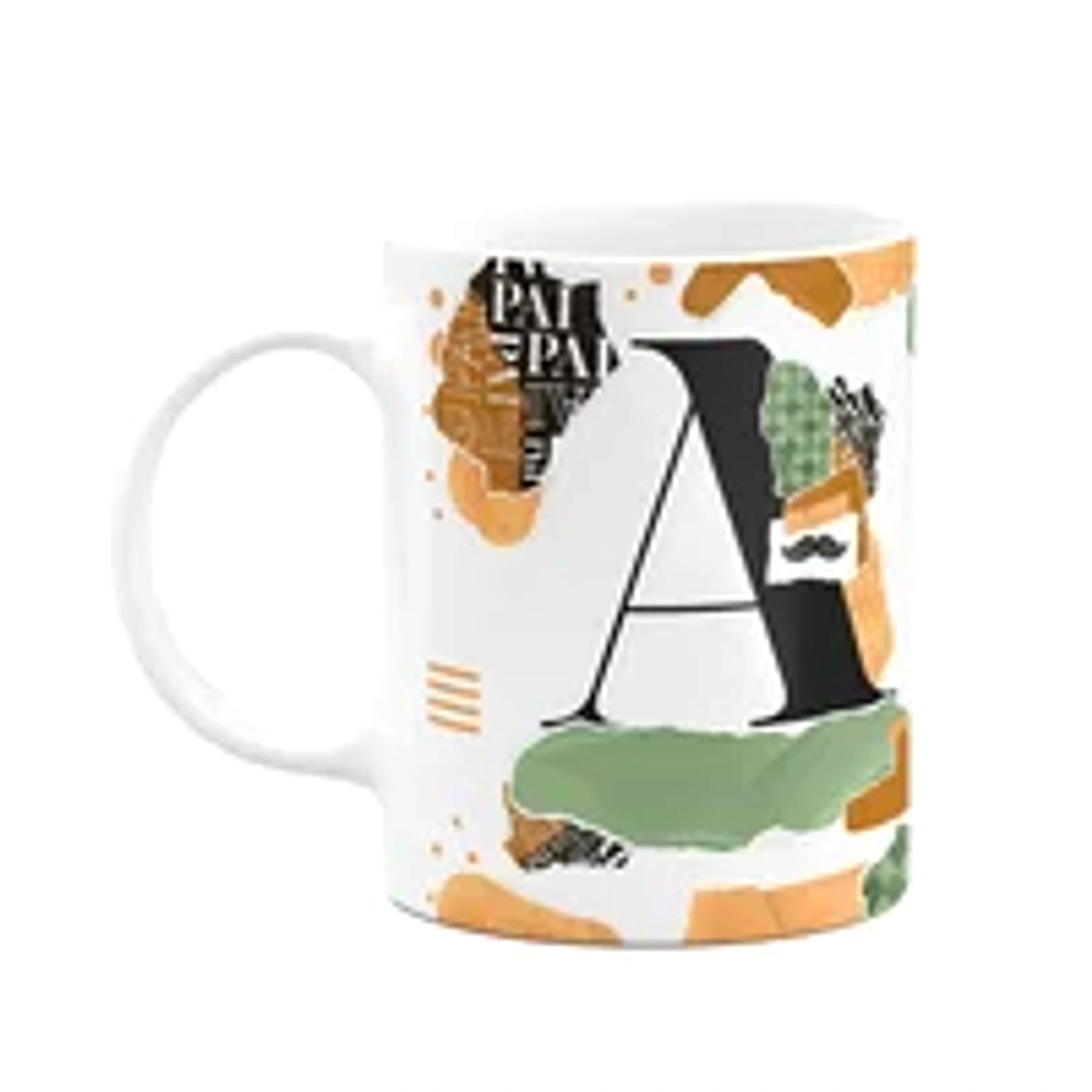 Caneca Do Pai - Inicial Do Nome Letra A - Bg-green