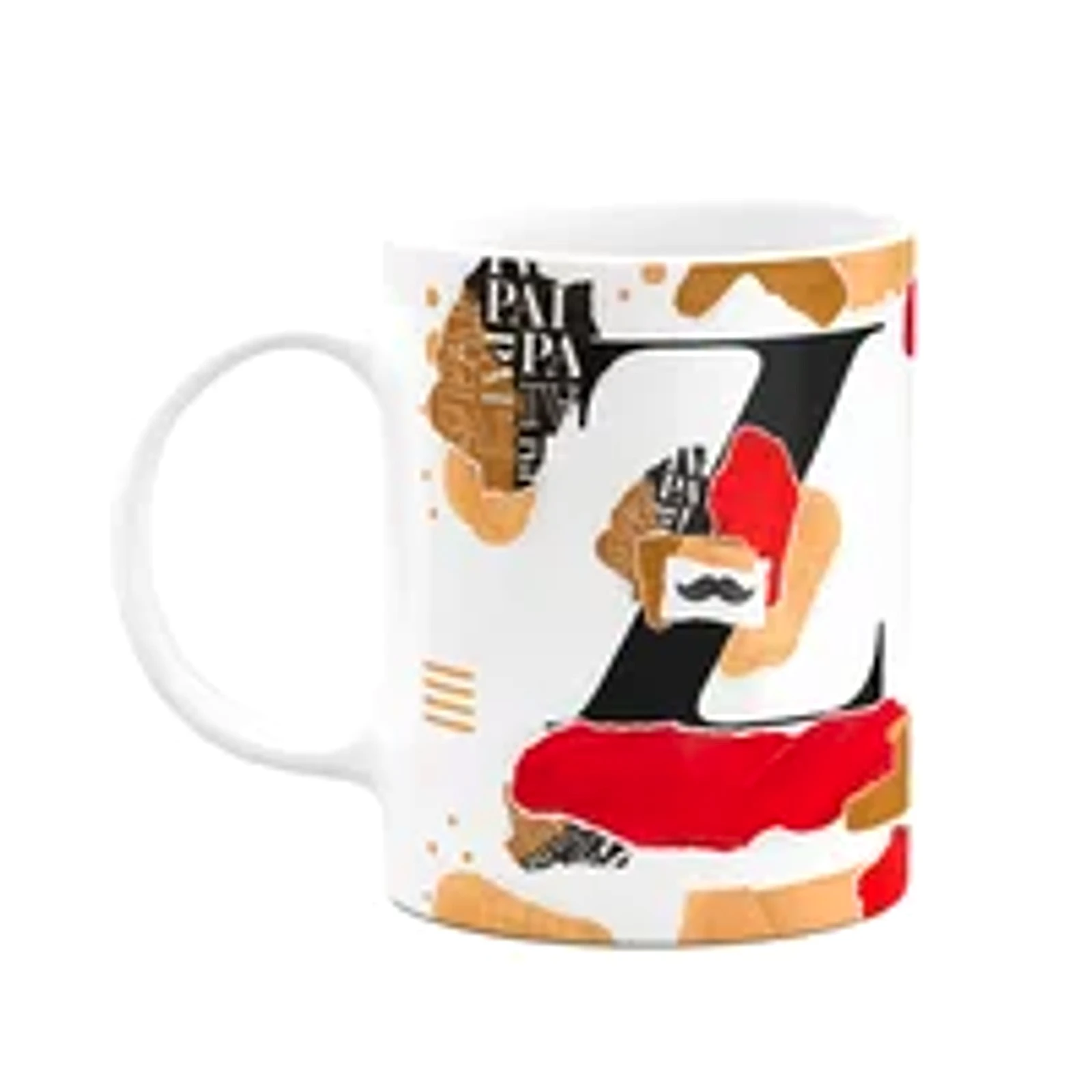 Caneca Do Pai - Inicial Do Nome Letra Z - Bg-red