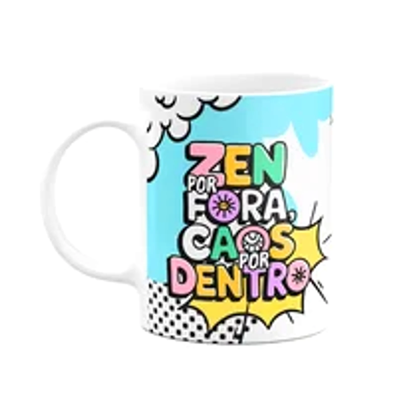 Caneca Divertida - Zen Por Fora, Caos Por Dentro