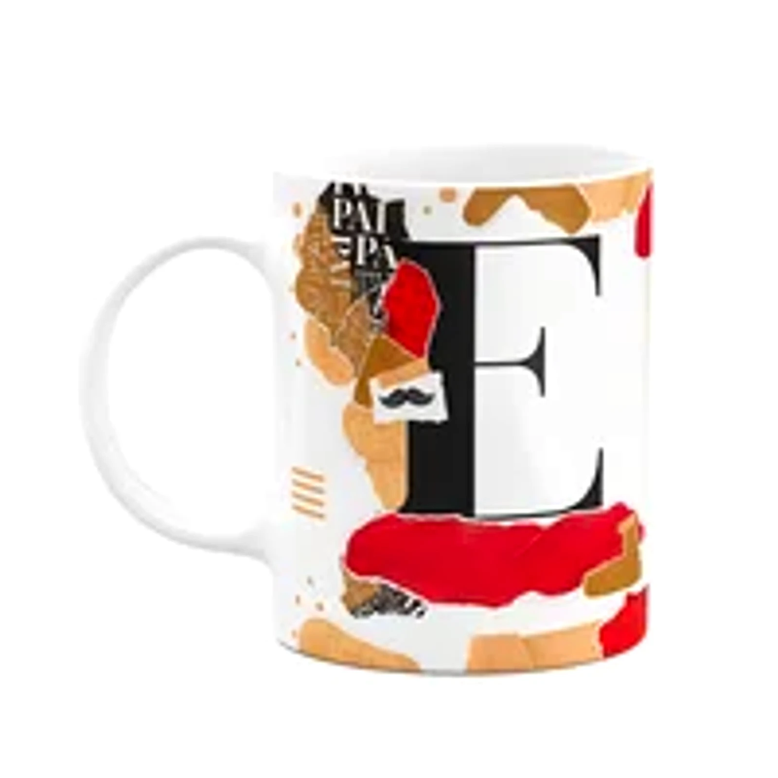 Caneca Do Pai - Inicial Do Nome Letra E - Bg-red