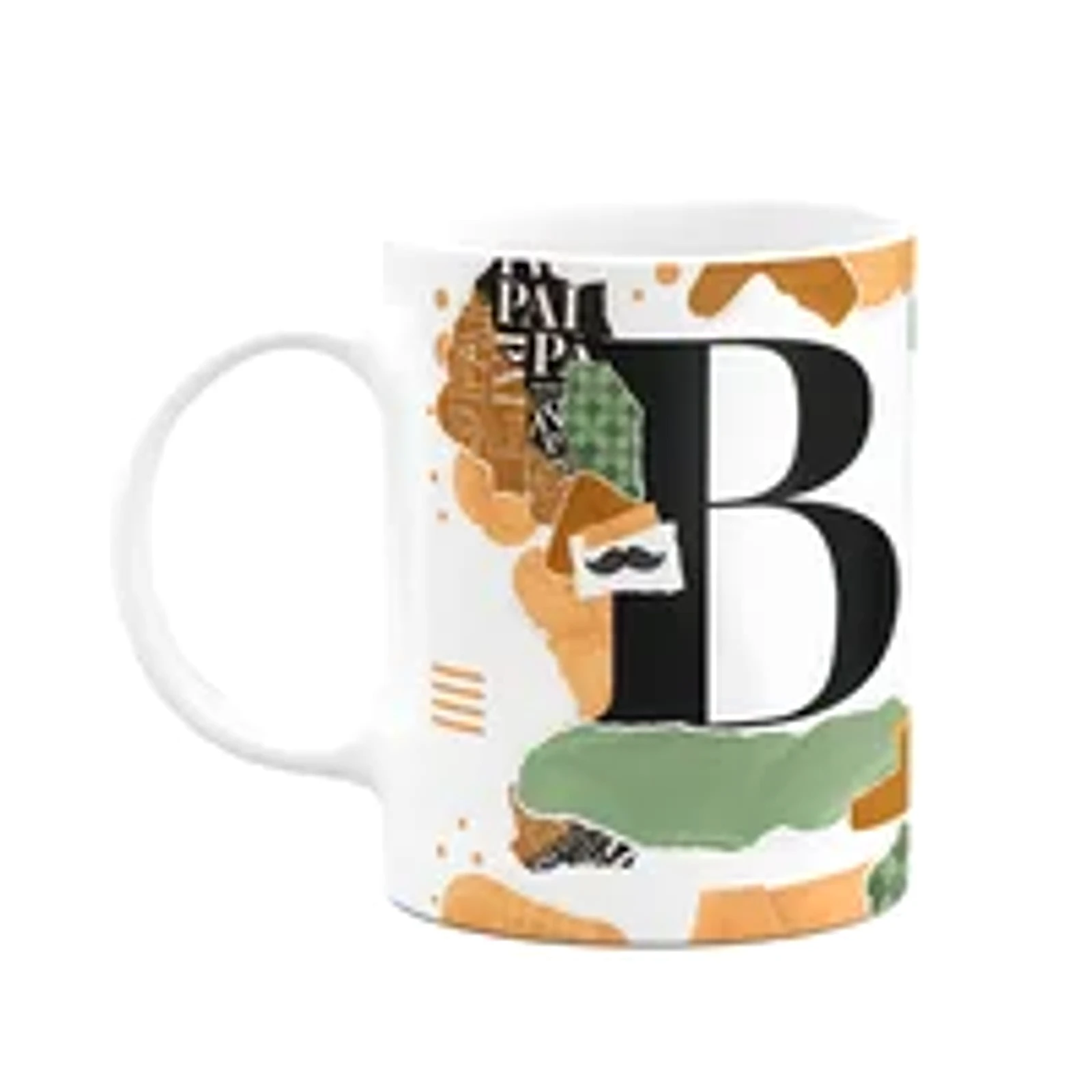 Caneca Do Pai - Inicial Do Nome Letra B - Bg-green