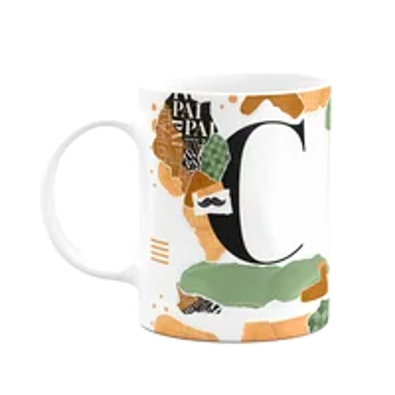 Caneca Do Pai - Inicial Do Nome Letra C - Bg-green