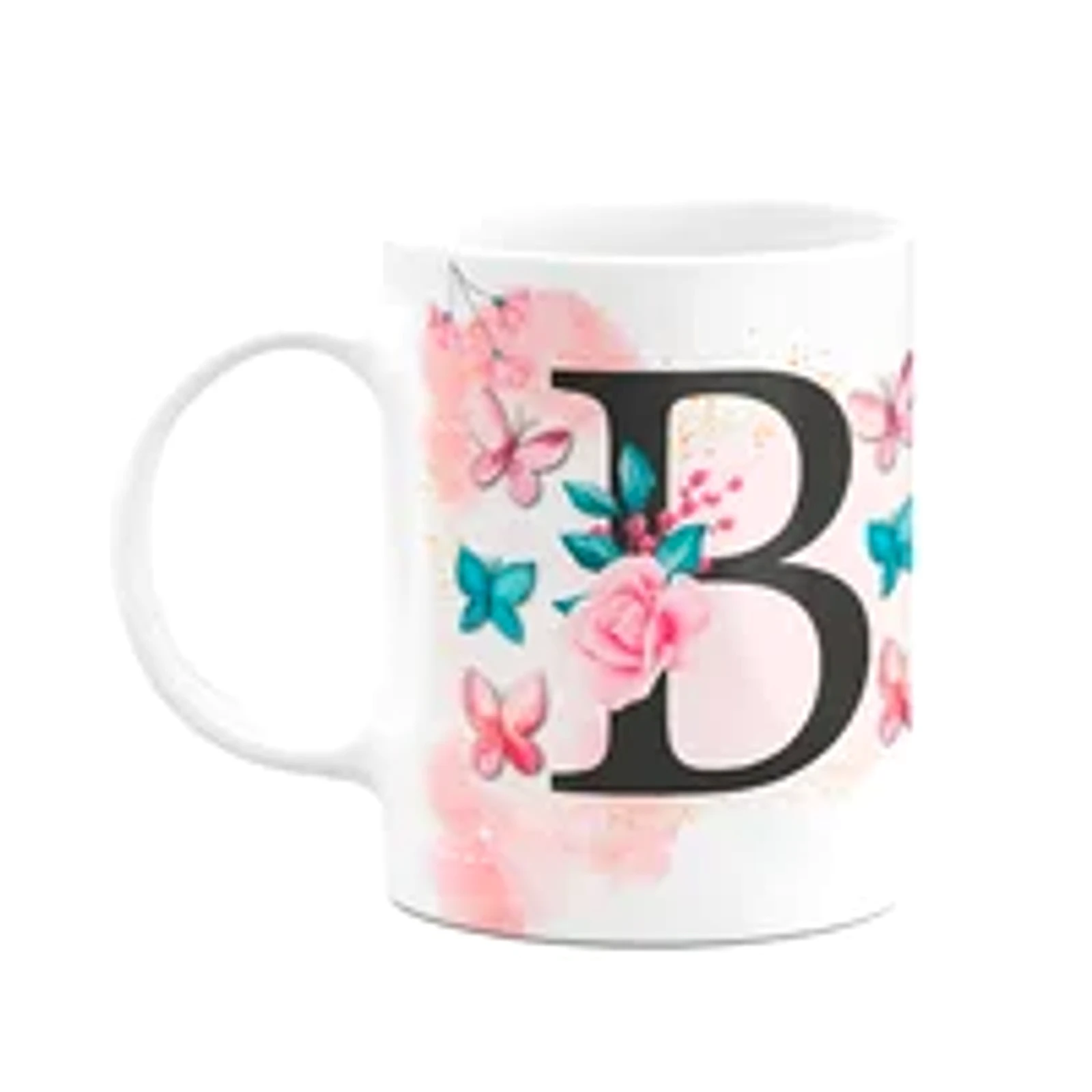 Caneca Butterfly - Inicial Do Nome Letra B - 325ml