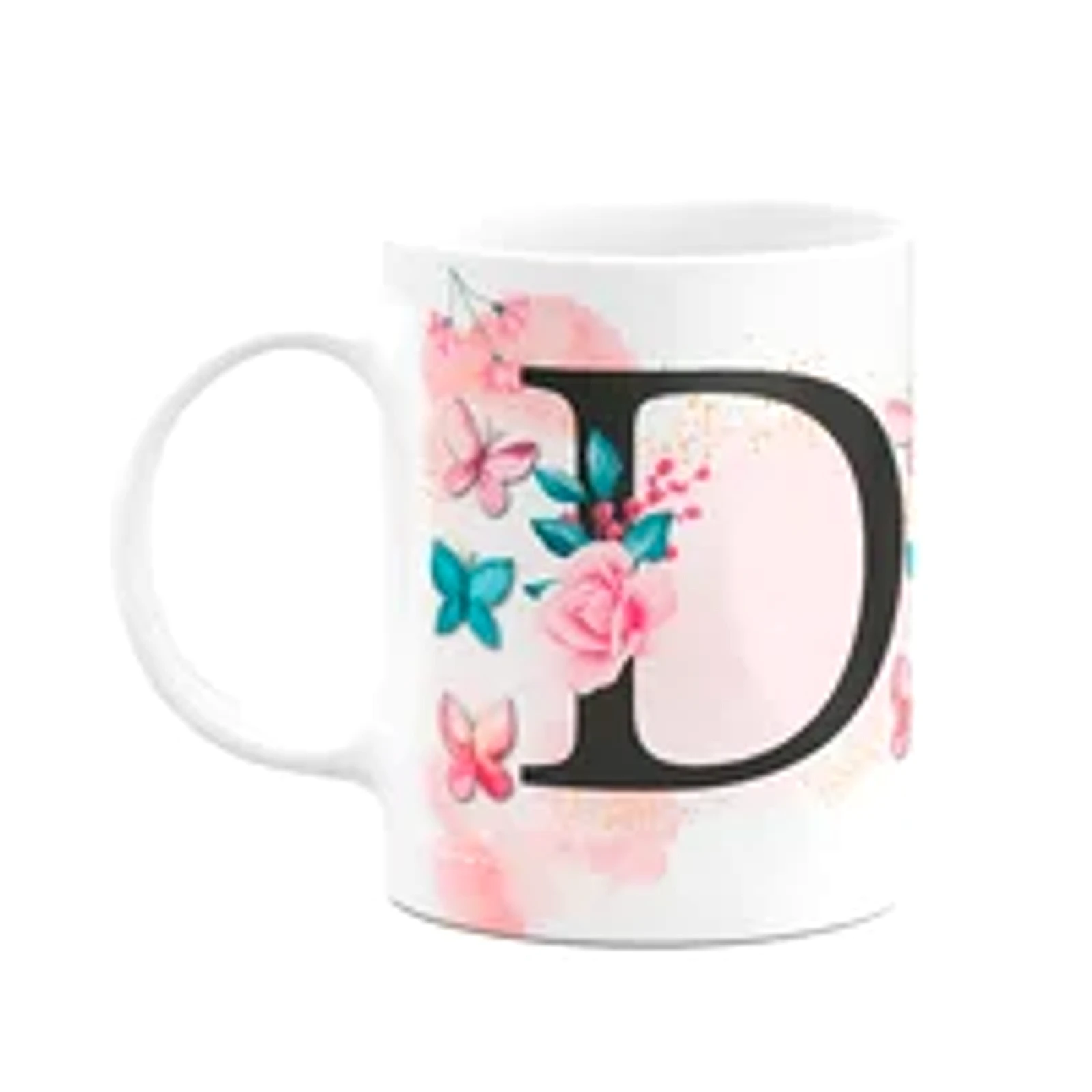 Caneca Butterfly - Inicial Do Nome Letra D - 325ml