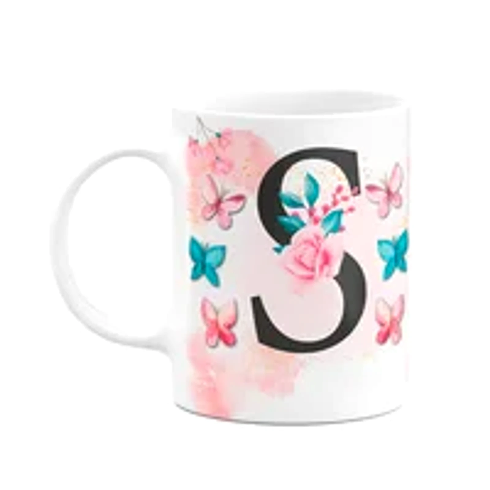 Caneca Butterfly - Inicial Do Nome Letra S - 325ml