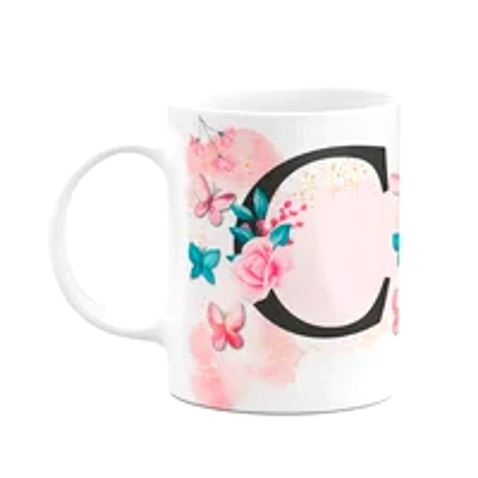 Caneca Butterfly - Inicial Do Nome Letra C - 325ml