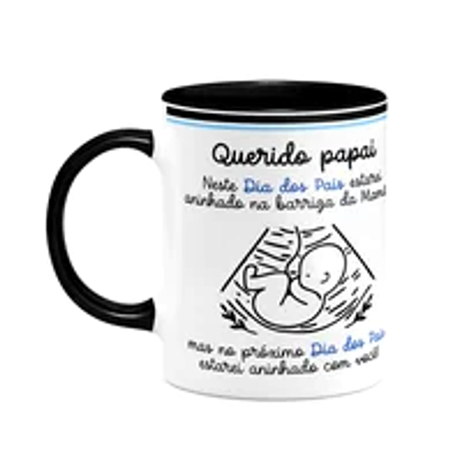 Caneca Dos Pais - Querido Futuro Papai De Menino - D-black