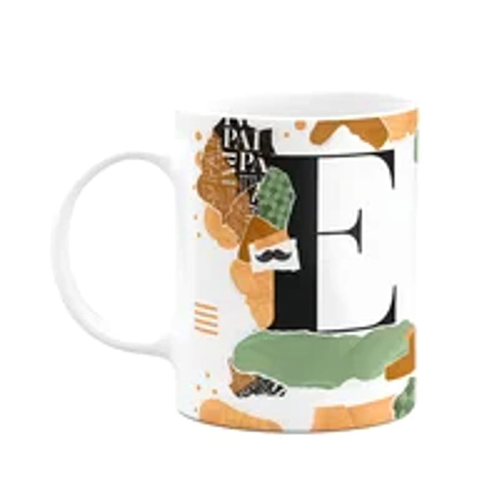 Caneca Do Pai - Inicial Do Nome Letra E - Bg-green