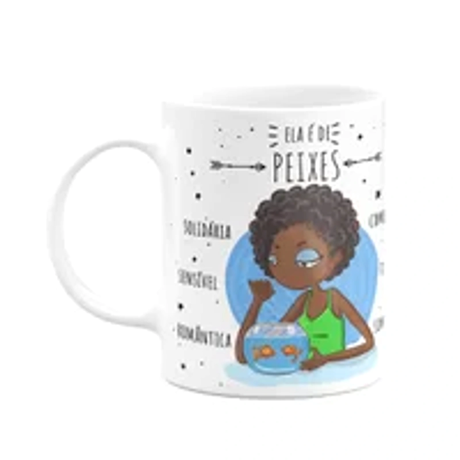 Caneca Signos Cartoon - Ela É De Peixes - M2 - 325ml