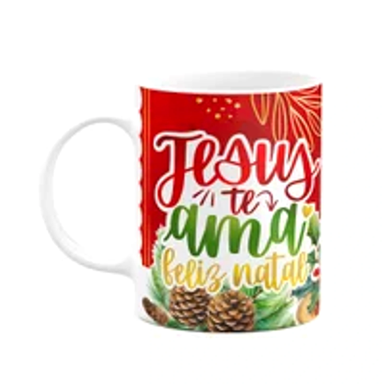 Caneca Natal De Jesus - Jesus Te Ama! Feliz Natal - 325ml